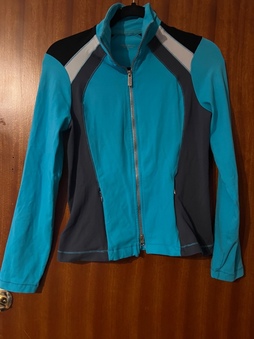 Bebe Women’s Teal & Gray Zip-Front Active Jacket